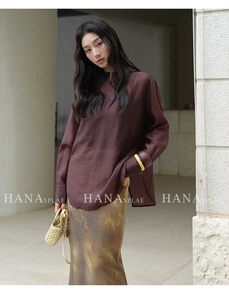 广州十三行2025夏季新款防晒衬衫女薄款微透时髦立领上衣H17366详情7