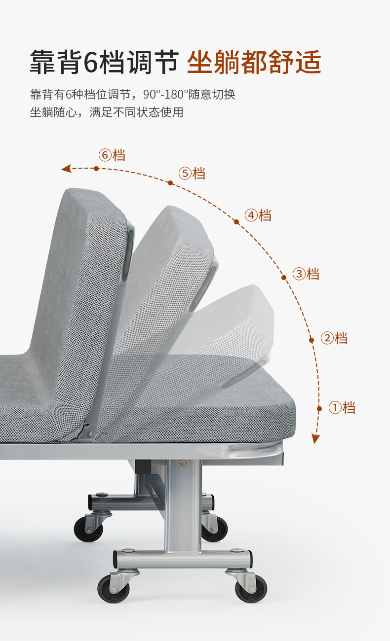 Ruishida folding bed, home midday rest, office bed sheet for people, camp bed, companion simple hard board backrest bed pic 11