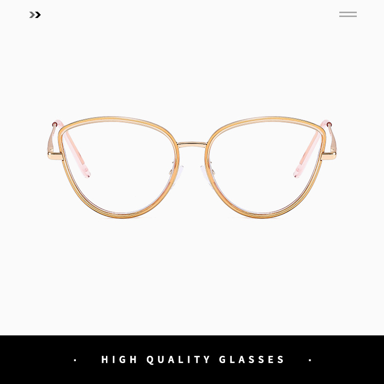 Metal anti-blue light cat-eye flat glasses for women 2023 new style fashionable glasses frame cross-border version can be matched with myopia glasses frame pic 10