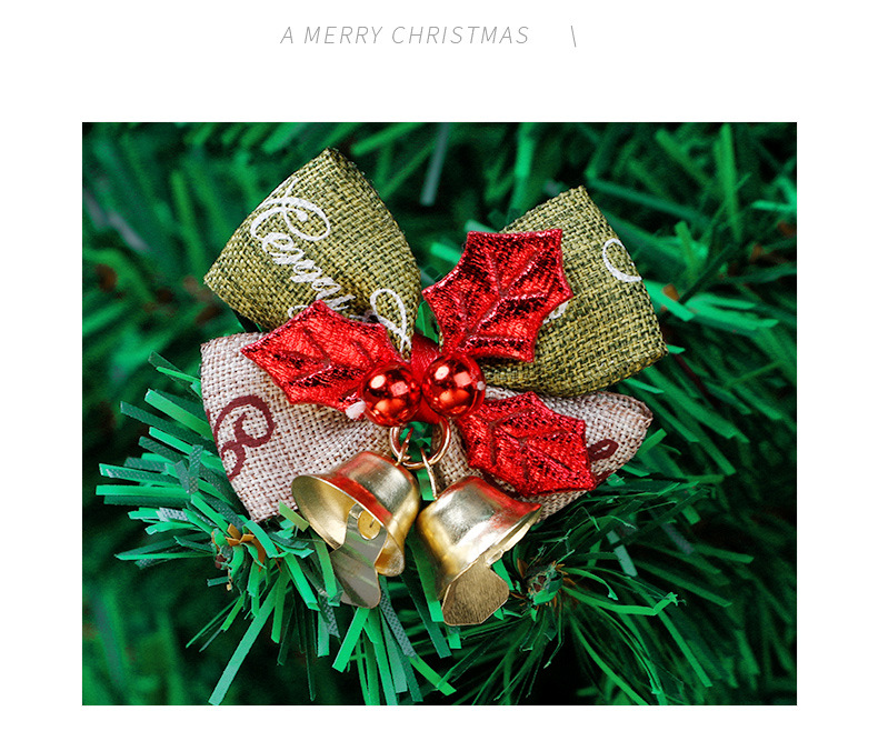 迷你蝴蝶结圣诞树装饰圣诞节礼盒装扮圣诞diy配饰蝴蝶结铃铛挂饰详情8