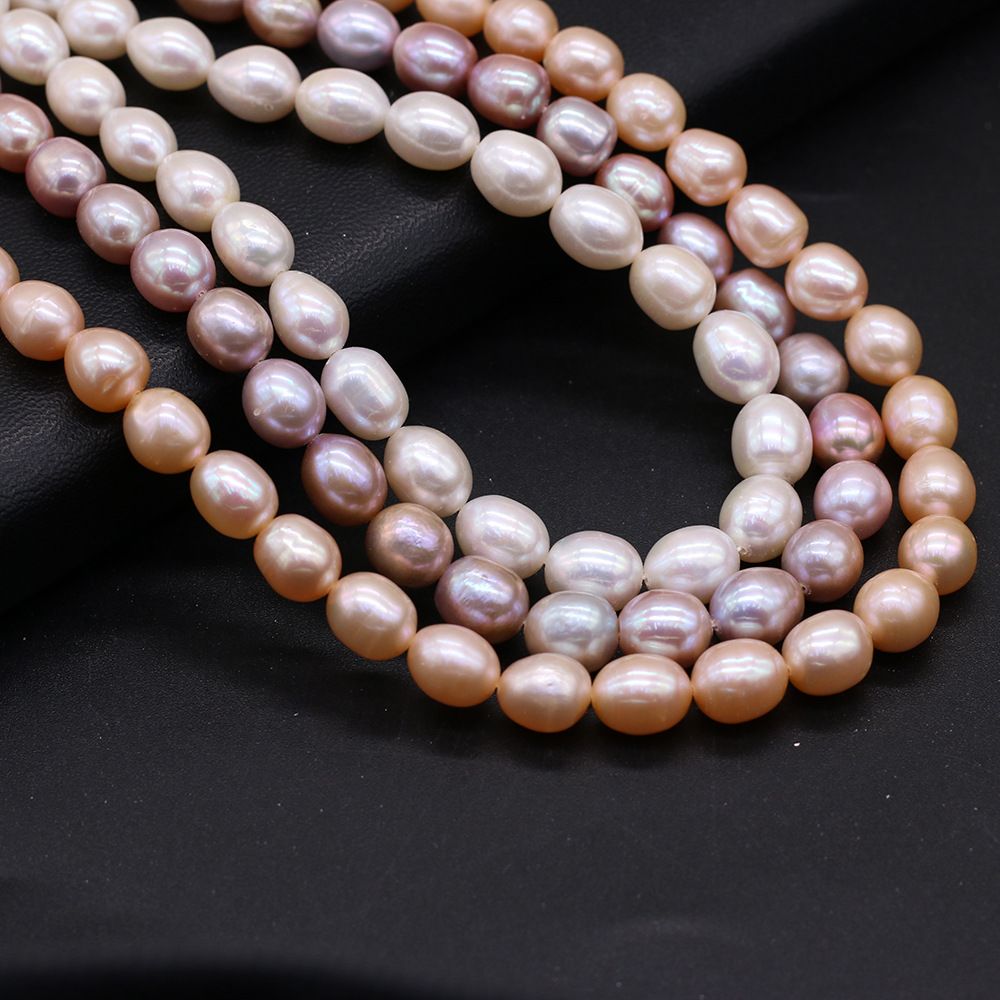 Natural freshwater pearl rice-shaped pearl DIY jewelry accessories, handcrafted jewelry necklaces production and wholesale pic 5