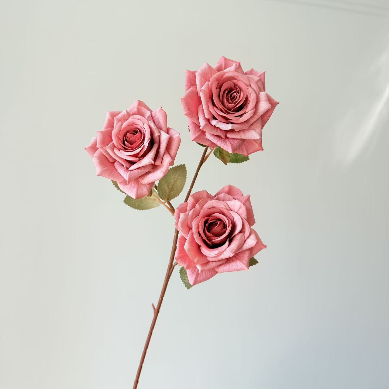 3头卡布奇诺玫瑰花仿真花摩卡油画复古玫瑰花婚庆插花家居装饰花详情20