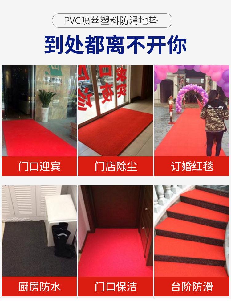 门口地垫加厚塑料丝圈脚垫大门口防滑防水地毯家用入户门垫可裁剪详情16