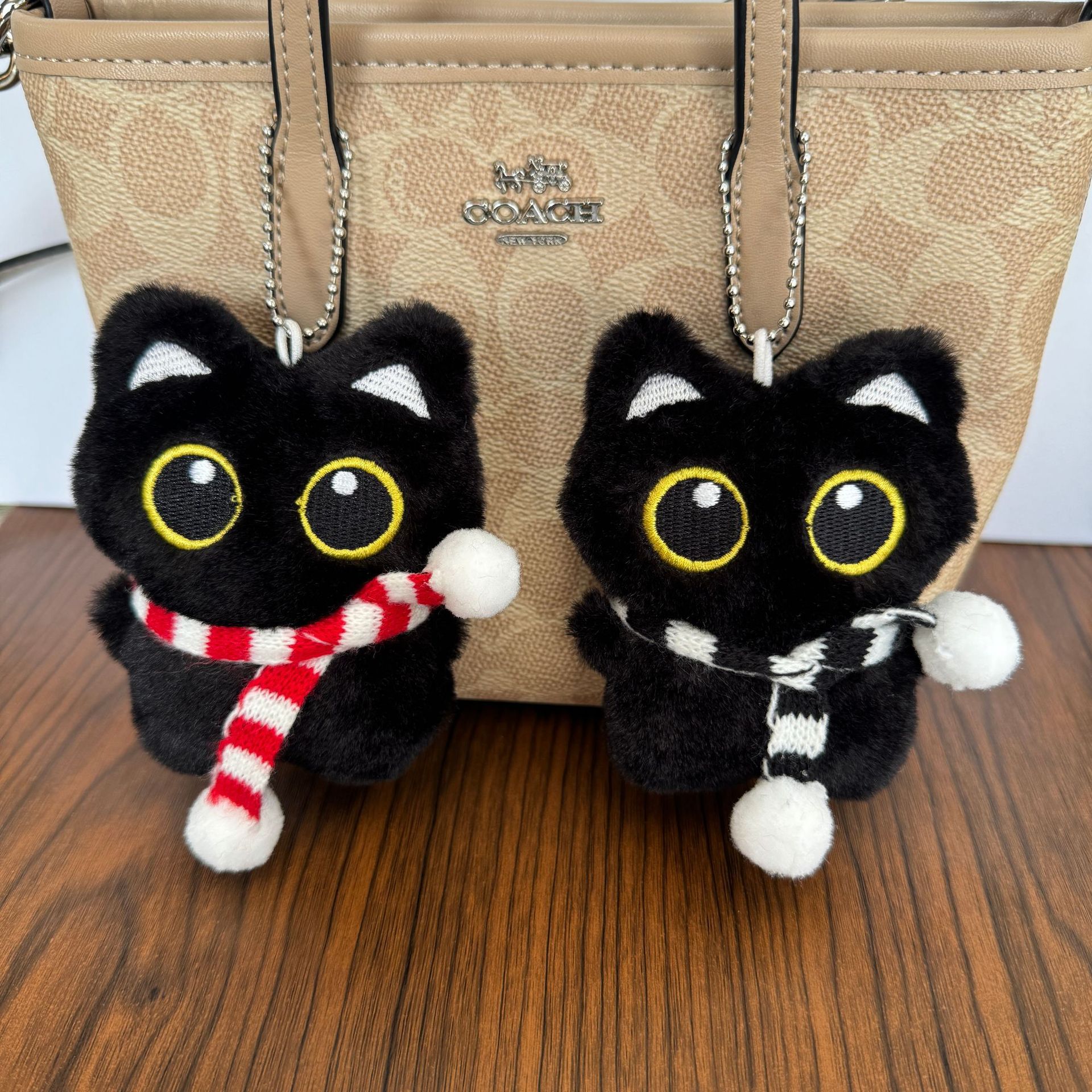 Cartoon black cat doll plush toy pendant, little cat toy pendant, cute gift, squeaky squeaky bag accessory pic 13