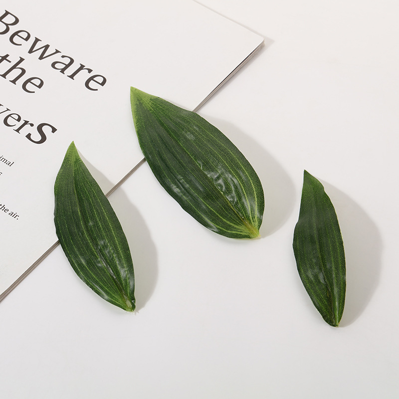 厂家直销仿真胶片丝印百合叶摄影道具橱窗摆件家居装饰现货批发详情2