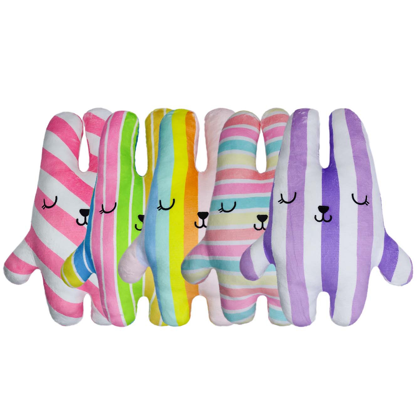 卡通兔子印花条纹抱枕儿童暖手靠枕宝宝安抚绒毛玩偶布艺公仔陪伴玩偶详情5