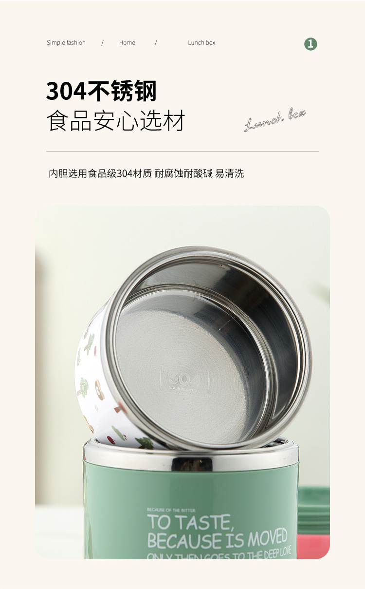 马卡龙色便携手提不锈钢迷你两层保温饭盒桶密封便携可爱学生餐盒详情4