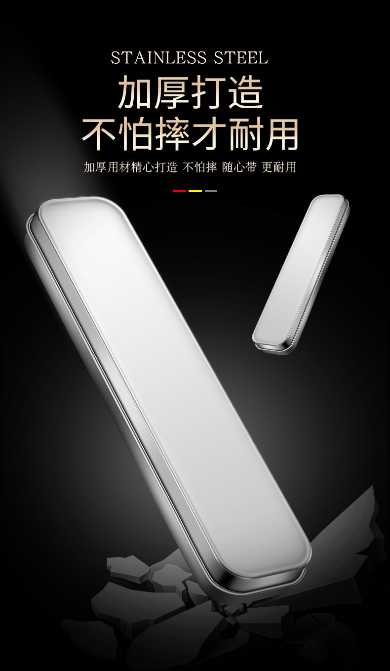 316不锈钢筷子勺子套装小学生儿童餐具盒收纳盒单人装便携式户外详情6