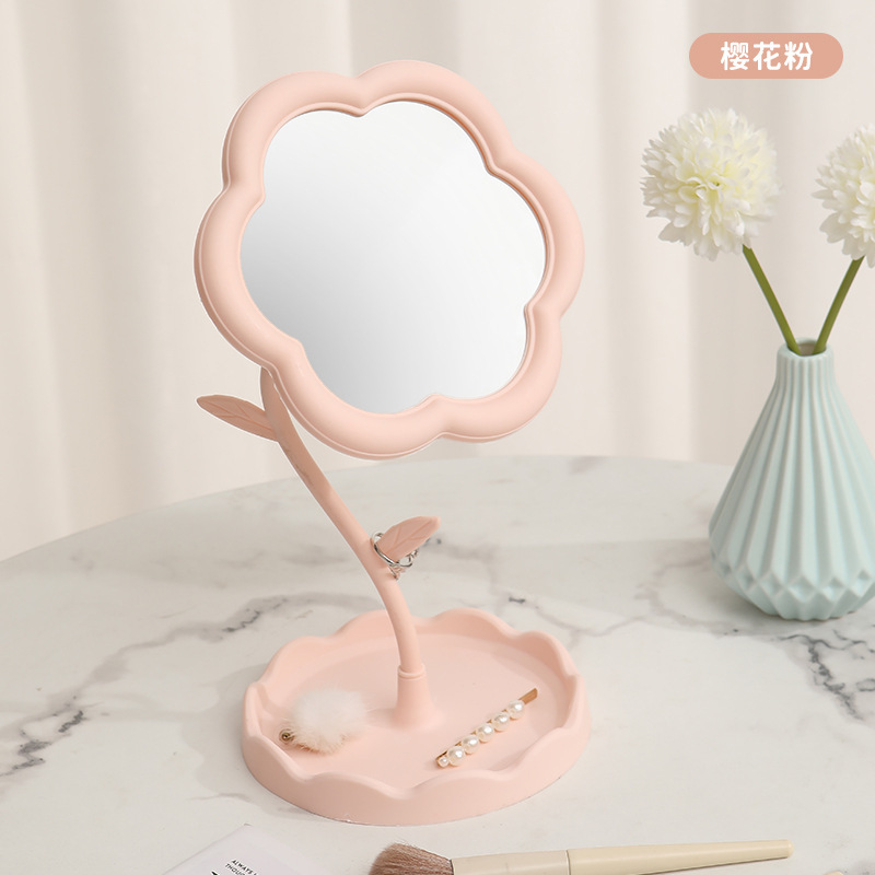 太阳花造型化妆镜学生桌面花朵美妆补妆镜少女梳妆台挂首饰公主镜详情22