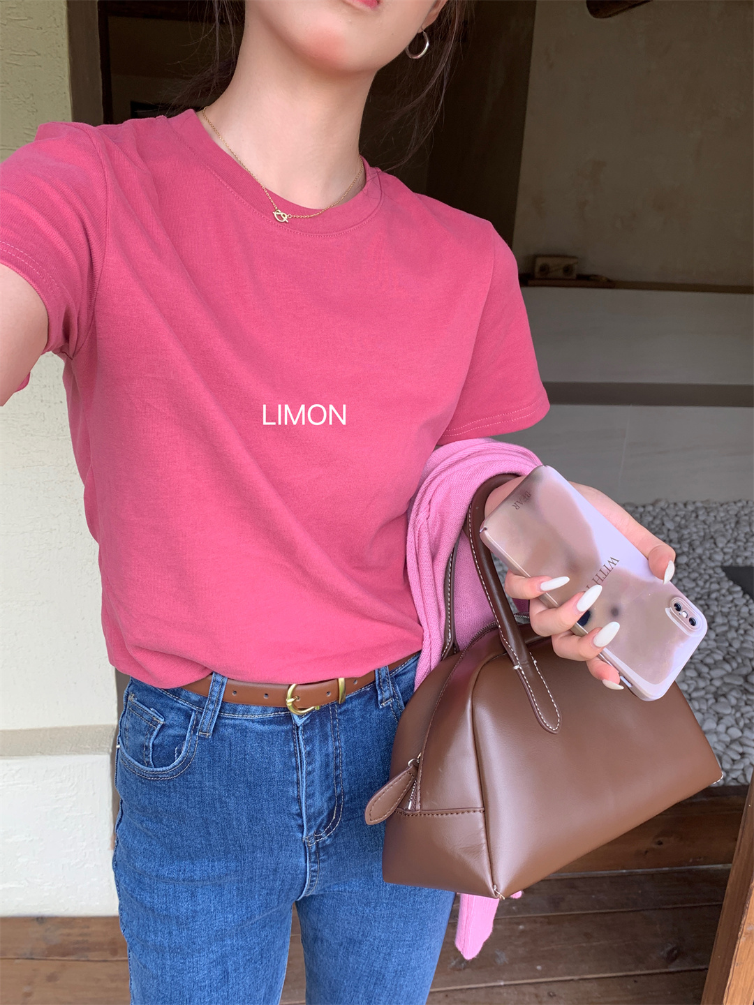 THE LEMON柠檬绿茶正肩磨毛短袖t恤女2024秋季新款百搭上衣打底衫详情59