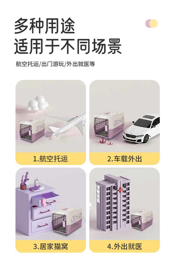 宠物航空箱猫用可空运猫咪外出便携猫笼子狗狗手提车载宠物箱/包详情12