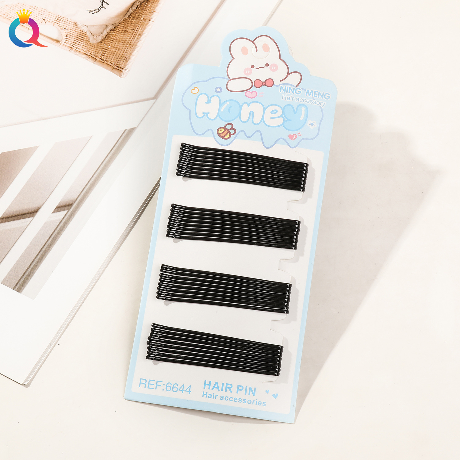 Wholesale of Qiyue Classic black straight clips, durable lacquered hair clips, braided hair clips, broken hair bangs clips and side clips pic 87