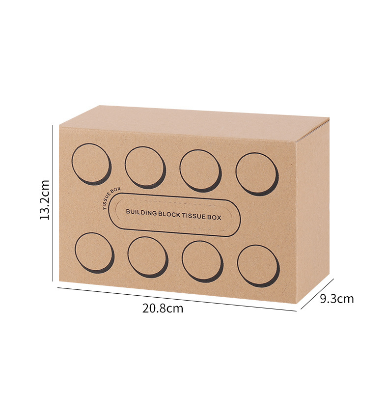 Bruco Little Building Block car, children's cartoon tissue box, solid wood educational building block design pic 10
