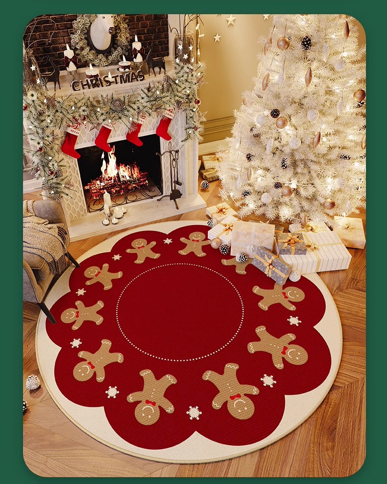 跨境圣诞节水晶绒地毯耐脏易打理客厅大地毯吸水防滑圆形地毯现货蓬松奢华批发仿羊毛中国定制现代阿尔福布拉斯客厅聚酯地毯家居酒详情43