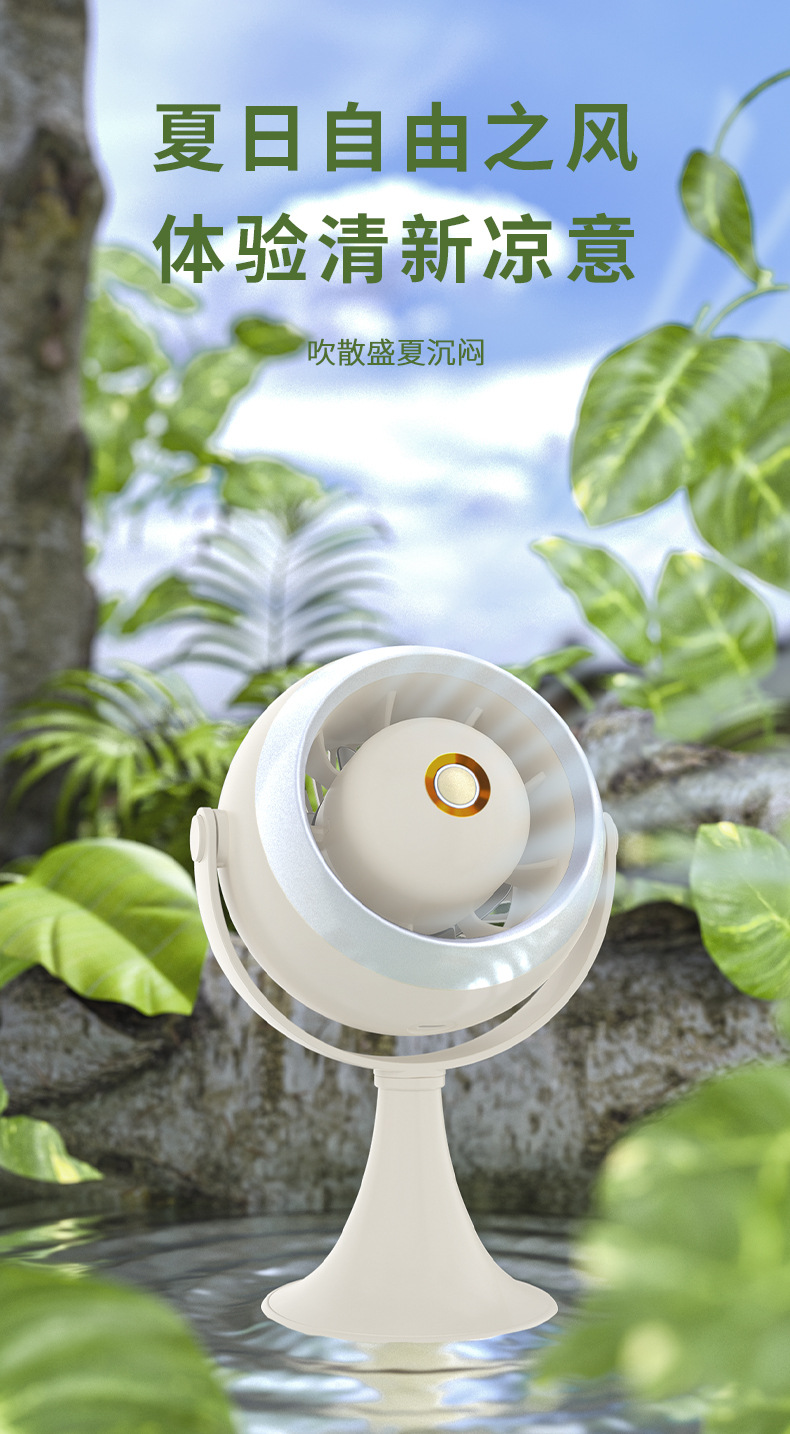 2024新款涡轮夜灯小风扇家用卧室落地桌面台式大风力户外露营详情1