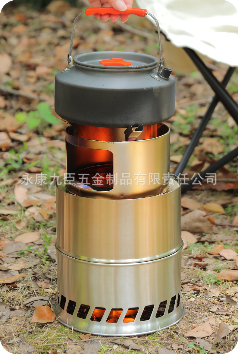 户外便携式野炊露营烧烤不锈钢防风木柴碳火炉子酒精炉具灶头厂家详情11