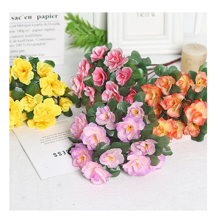 杜鹃花仿真花假花婚礼客厅装饰场景布置艺术插花户外工程办公文化仿真园艺玫瑰摆件详情7