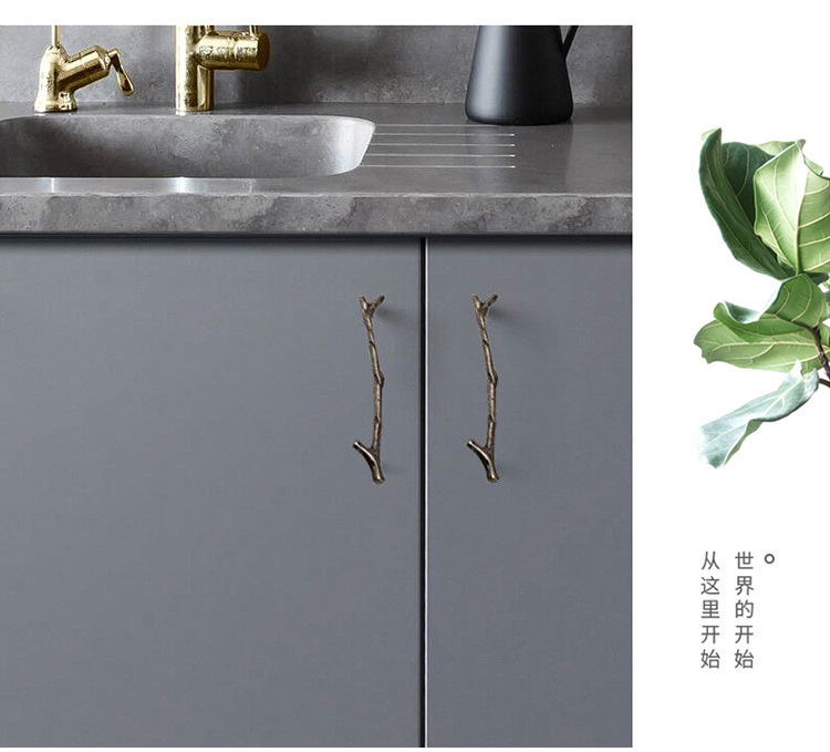 Cross-border modern and simple kitchen cabinets, branch handles, American black wine cabinets, drawers, wardrobes, door handles, furniture hardware pic 8