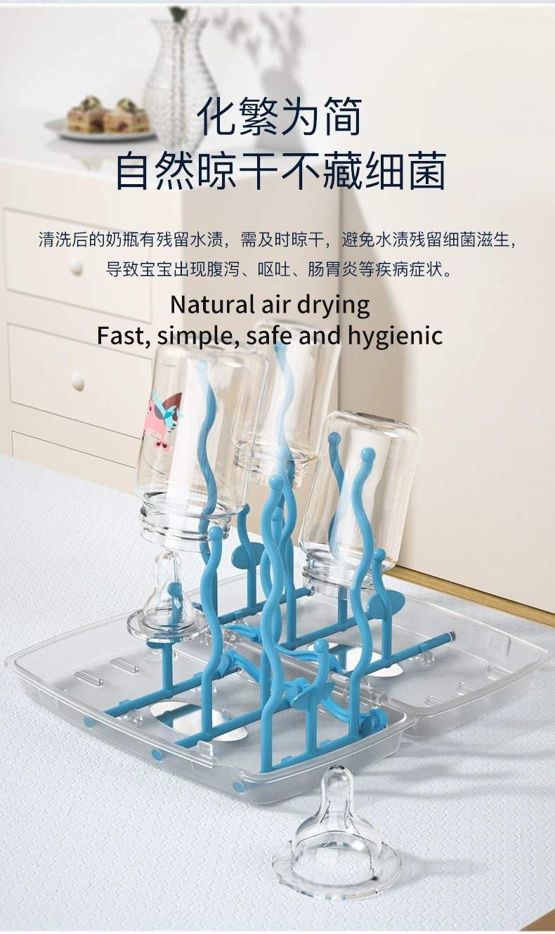 防尘带盖奶瓶架晾干架多功能折叠沥水架奶嘴滤水架收纳盒装旅行款详情8