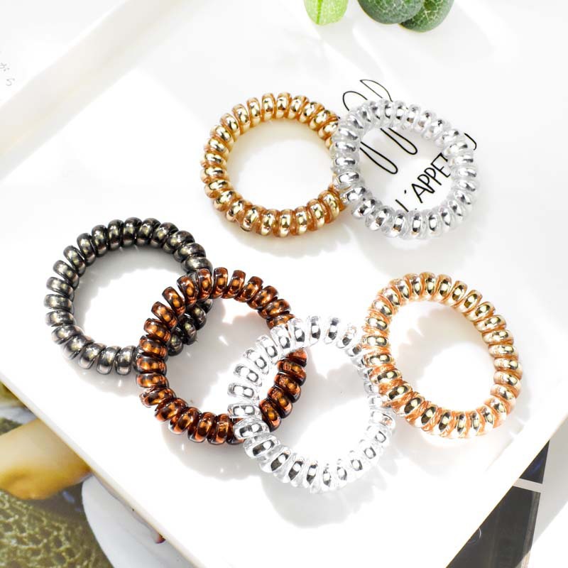 Laser Mermaid Girl telephone line hair tie for women, Korean, simple and basic, versatile hair band, seamless leather cover hair accessory pic 23