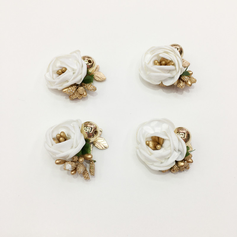 立体布艺花朵手工DIY 装饰花箱包辅料配件花心详情3