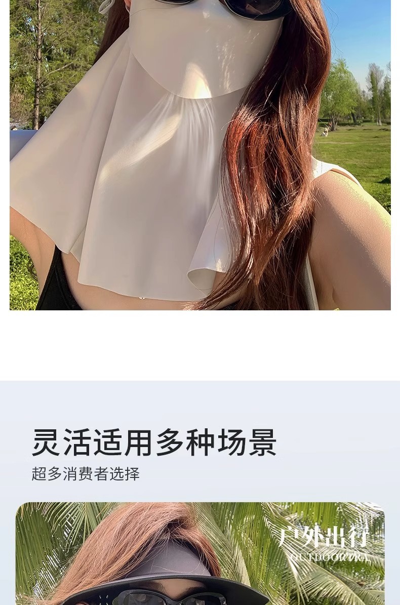可喝水防晒面罩女夏季防紫外线口罩冰丝全脸基尼护颈面纱透气遮阳详情7