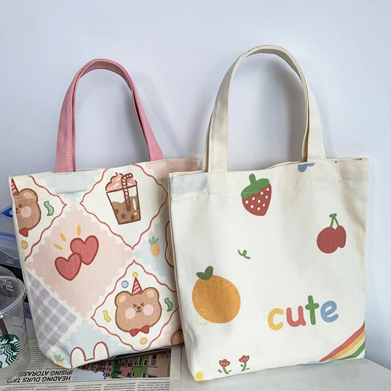 This cartoon and cute ins-style portable and artistic handbag is a must-have for shopping and strolling pic 11
