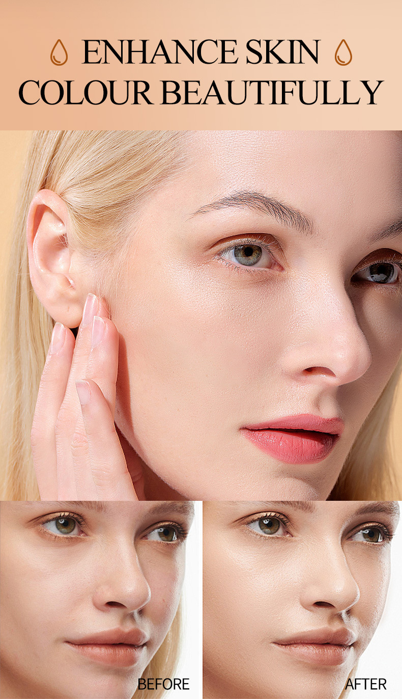 Tianwei Cross-border OK English Version Matte, Fine, smooth, clear, natural, long-lasting, setting and concealer powder compact pic 8