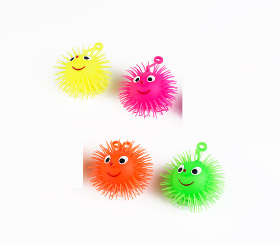 闪光毛毛球20克发光刺猬带绳小鸟猪鸡小丑球地摊夜市爆款厂家批发详情4