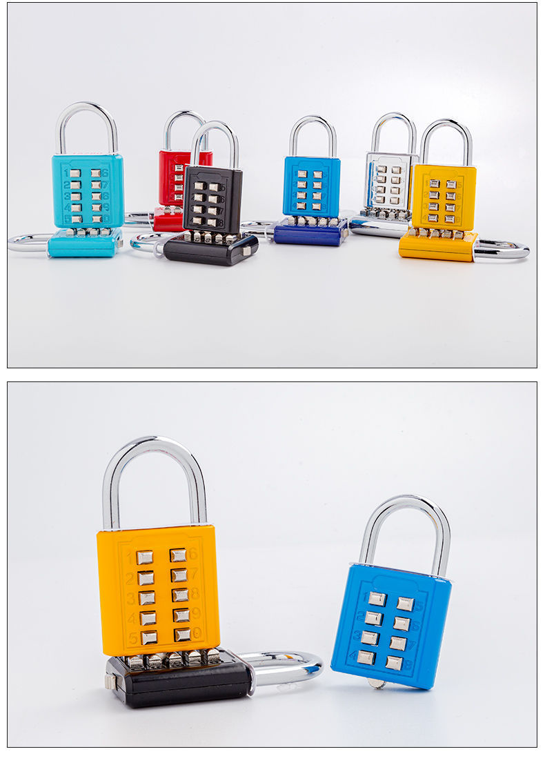 Key combination lock, stainless steel fixed door lock, padlock, gym changing cabinet, small lock head, anti-theft lock pic 11