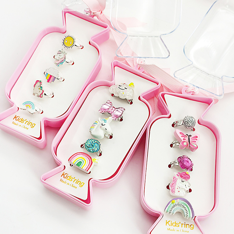 【可以】新品儿童卡通戒指可调节树脂戒指幼儿园生日礼物玩具饰品详情8