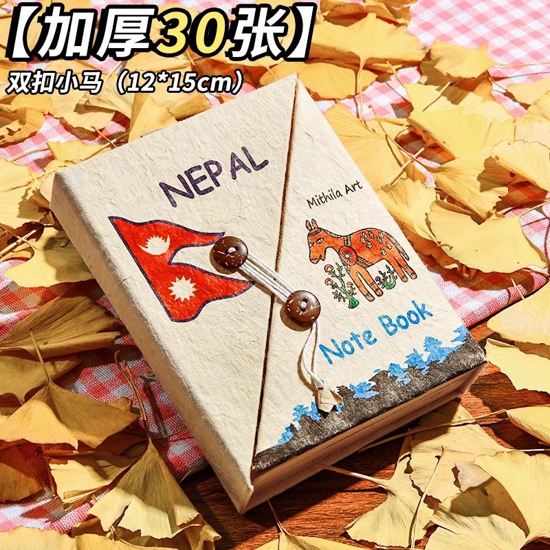 High-quality appearance quality Nepalese hand-drawn notebook, Kata plant paper, simple handcrafted diy diary for girls, doodle drawing book pic 1