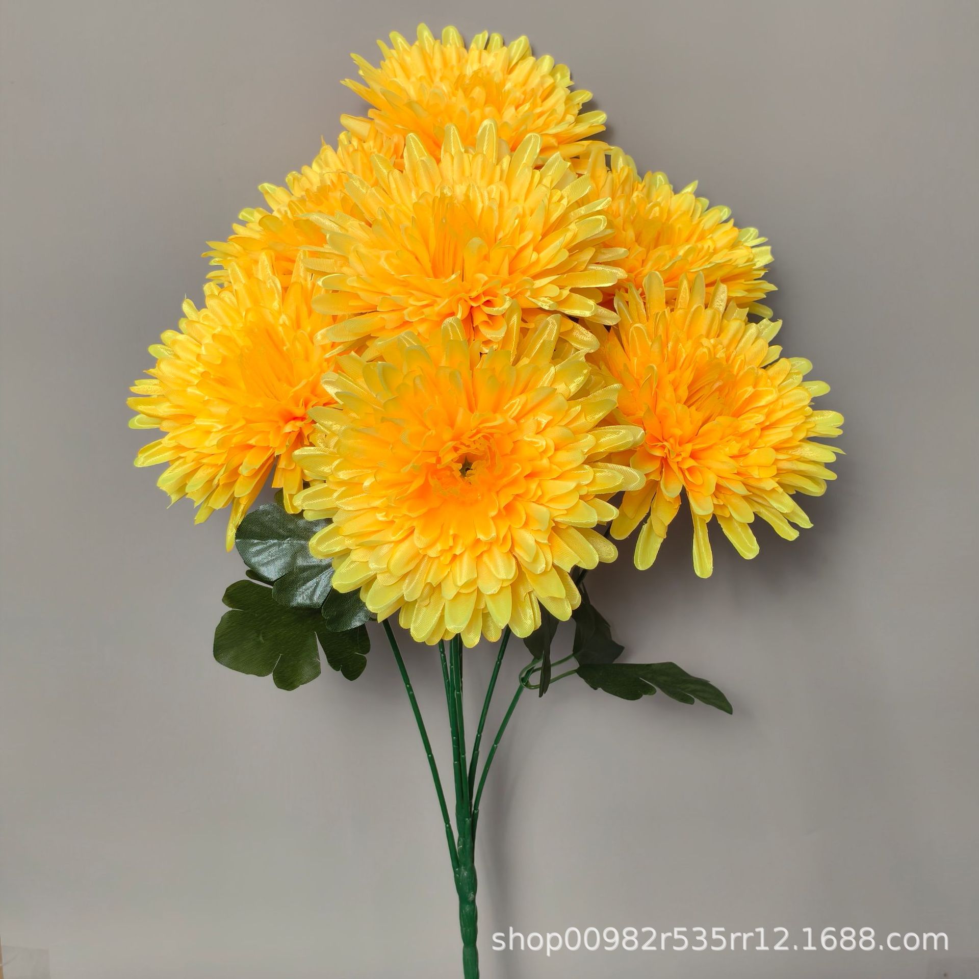跨境7头仿真花针菊清明节祭祀上坟假花殡仪馆绢花大把束菊花批发详情10