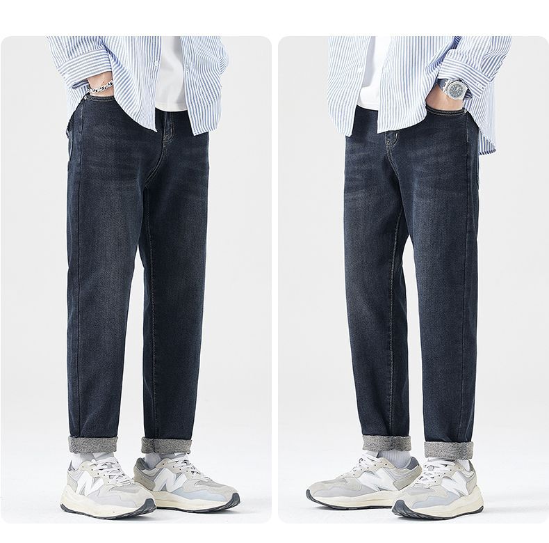 春季男士牛仔裤潮流修身直筒休闲裤2025春秋款百搭弹力痞帅长裤子详情15