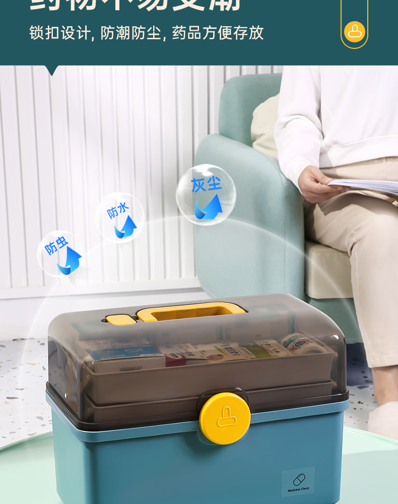 家用药箱家庭装大容量多层医药箱全套药品收纳箱药物收纳盒医疗箱详情10