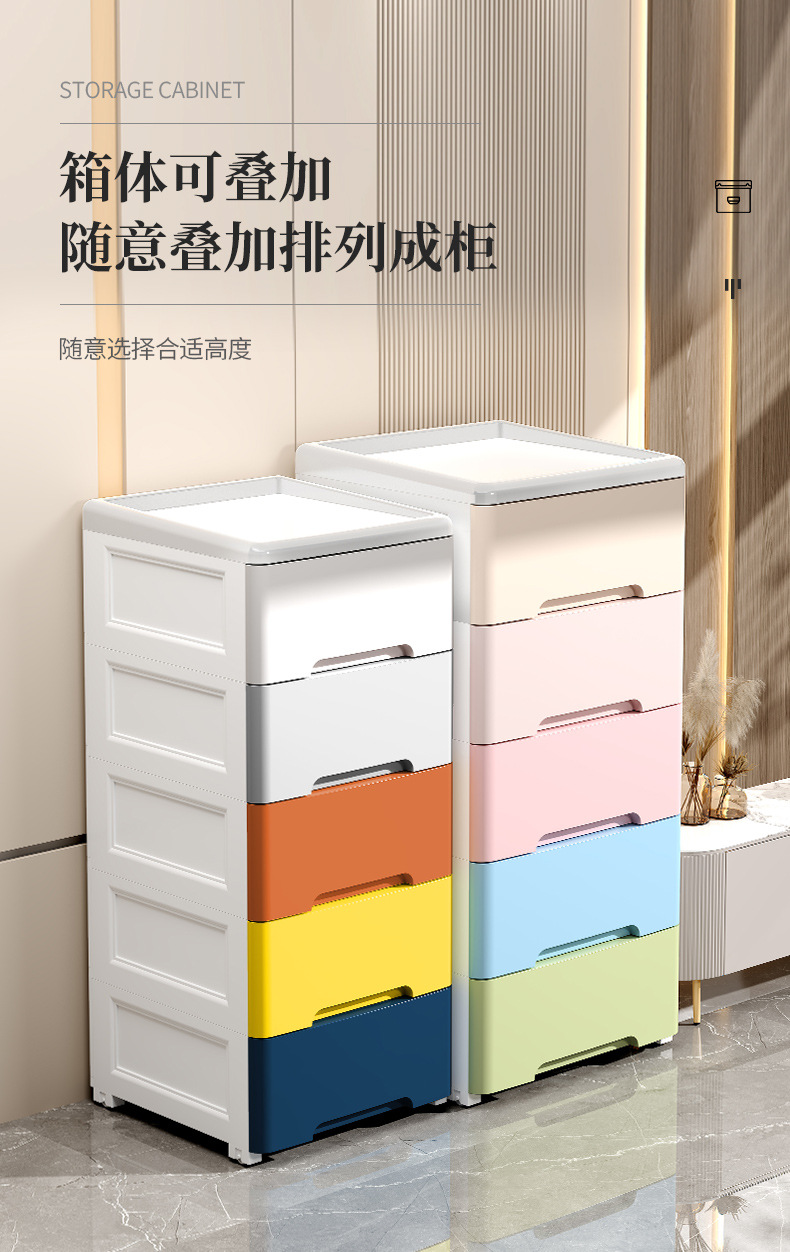 抽屉式收纳柜家用客厅卧室整理储物柜大容量落地多层玩具置物柜子详情24