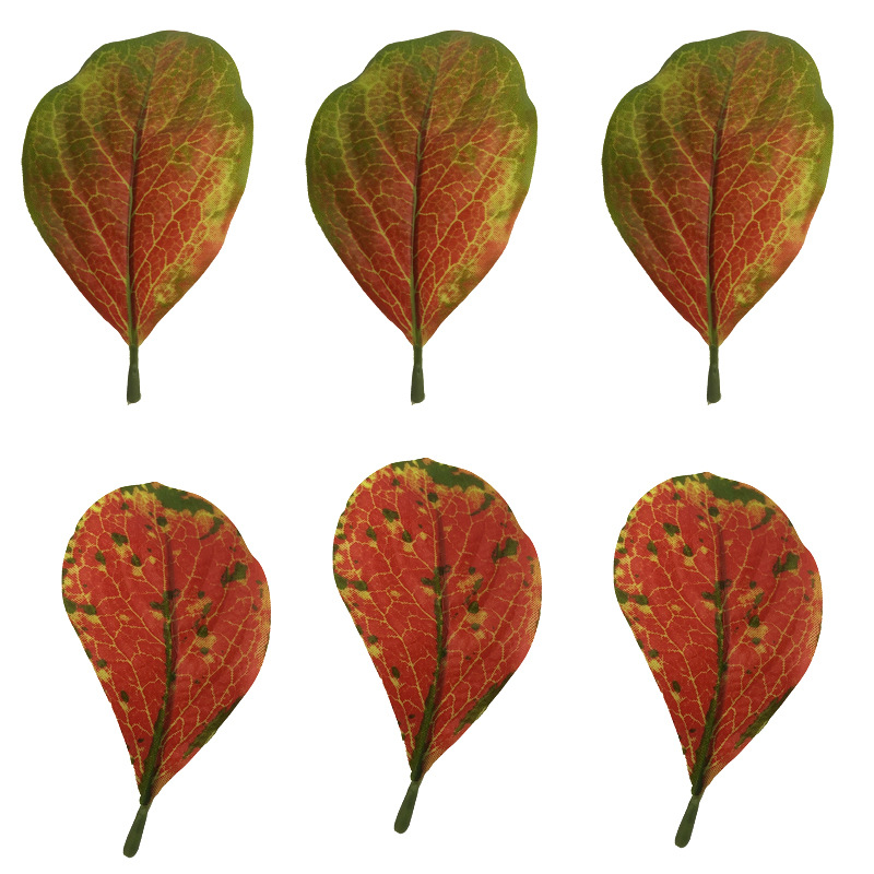 仿真柿子树叶假树枝大型植物装饰叶子室内外彩色柿子叶工程用道具详情5