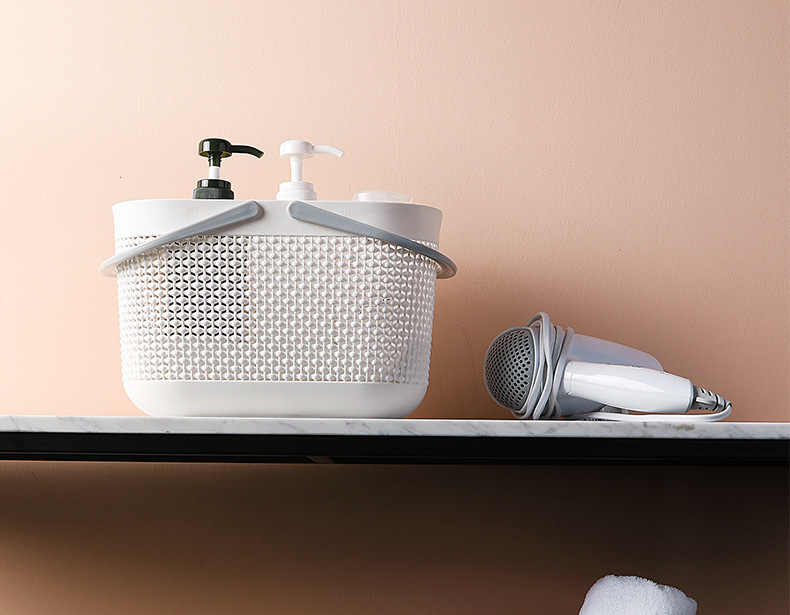 Japanese-style bath basket, portable bath basket, bathroom plastic washbasin storage basket, draining bath basket, bath storage basket pic 16