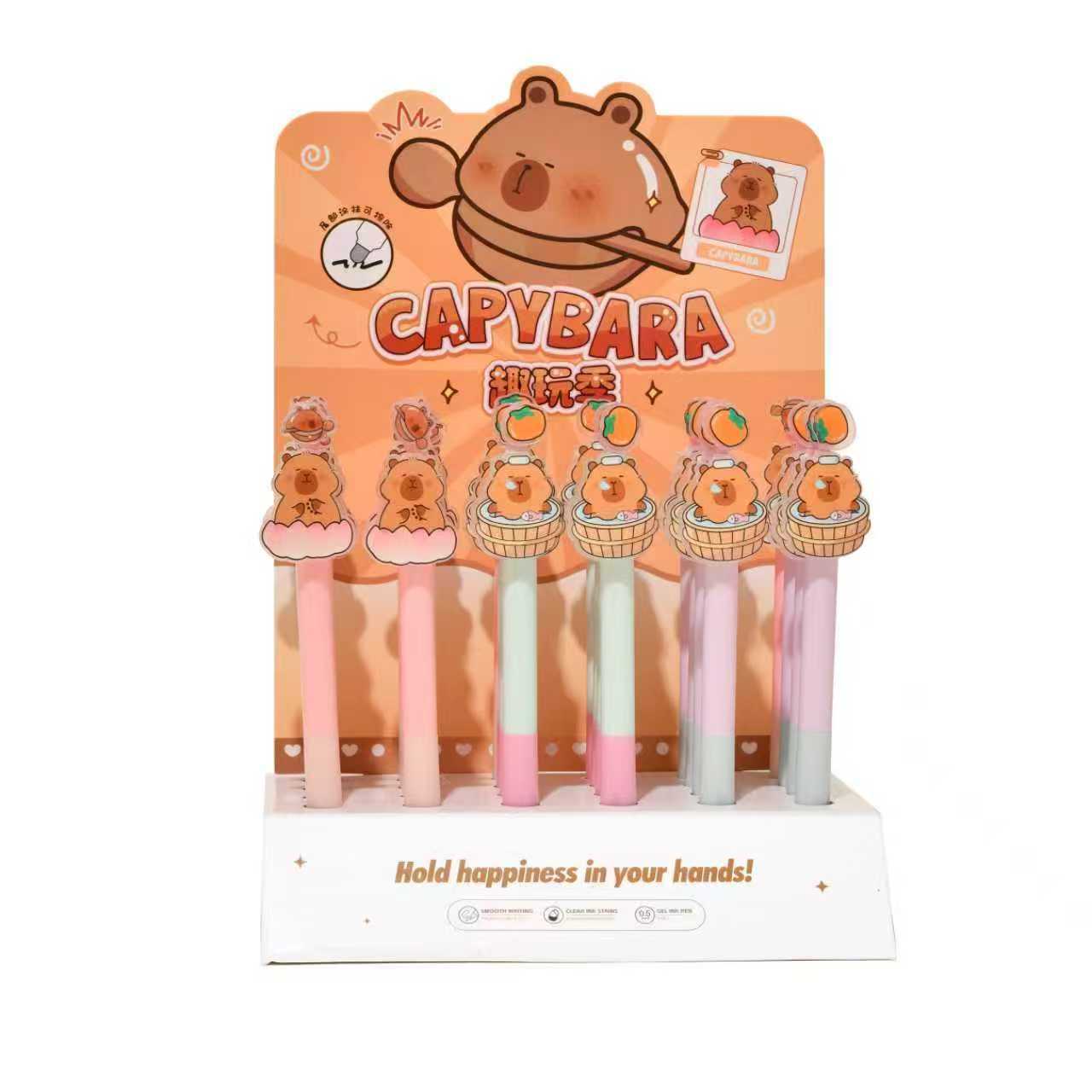 晨兮可爱创意卡通学生中性笔高颜值速干卡皮巴拉款批发办公文化书写礼品笔详情2