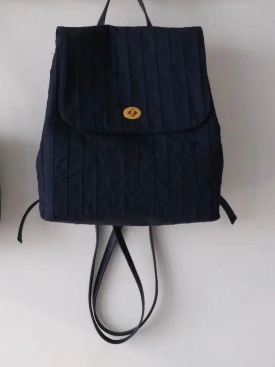 A niche design, retro black, blue and antique color small backpack, 2025 new summer college style canvas backpack pic 7