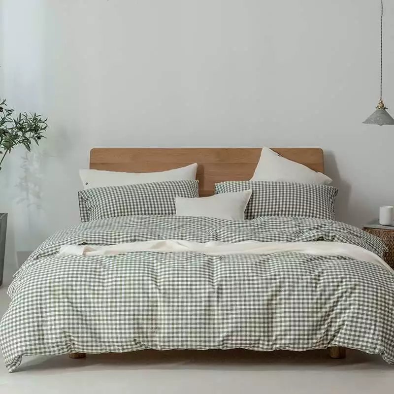 Muji pure cotton washed cotton four-piece set, Class a baby and mother grade bed sheets and duvet covers, all-cotton light luxury high-end bedding pic 28