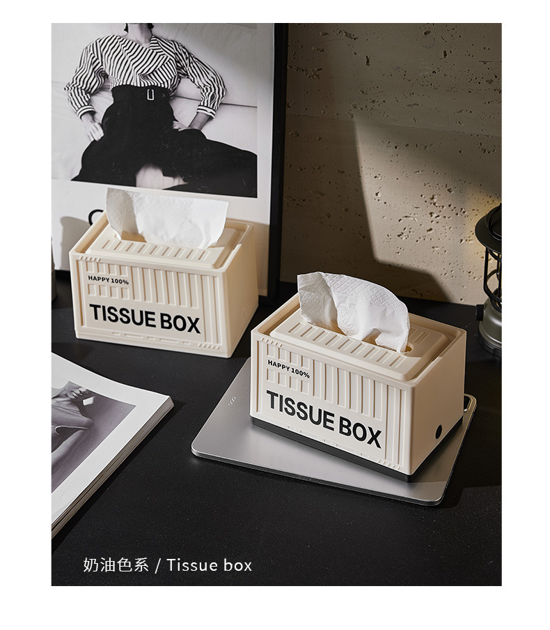 Industrial-style wall-mounted tissue box, household high-appearance-level tissue box, living room and bathroom storage box pic 4