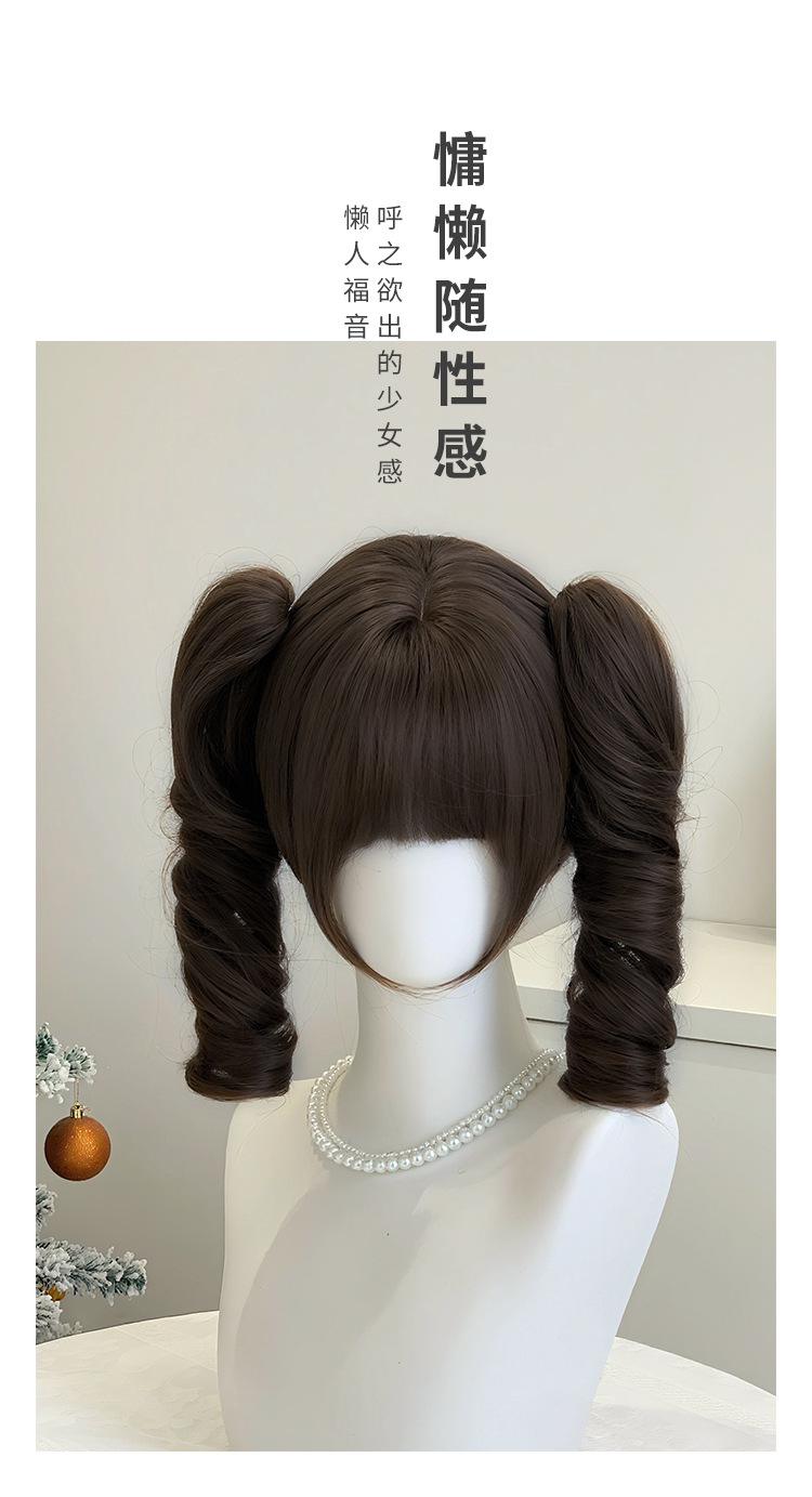 新颜假发【萌宅少女】冷棕色罗马卷lolita女短发甜美可爱全头套详情4