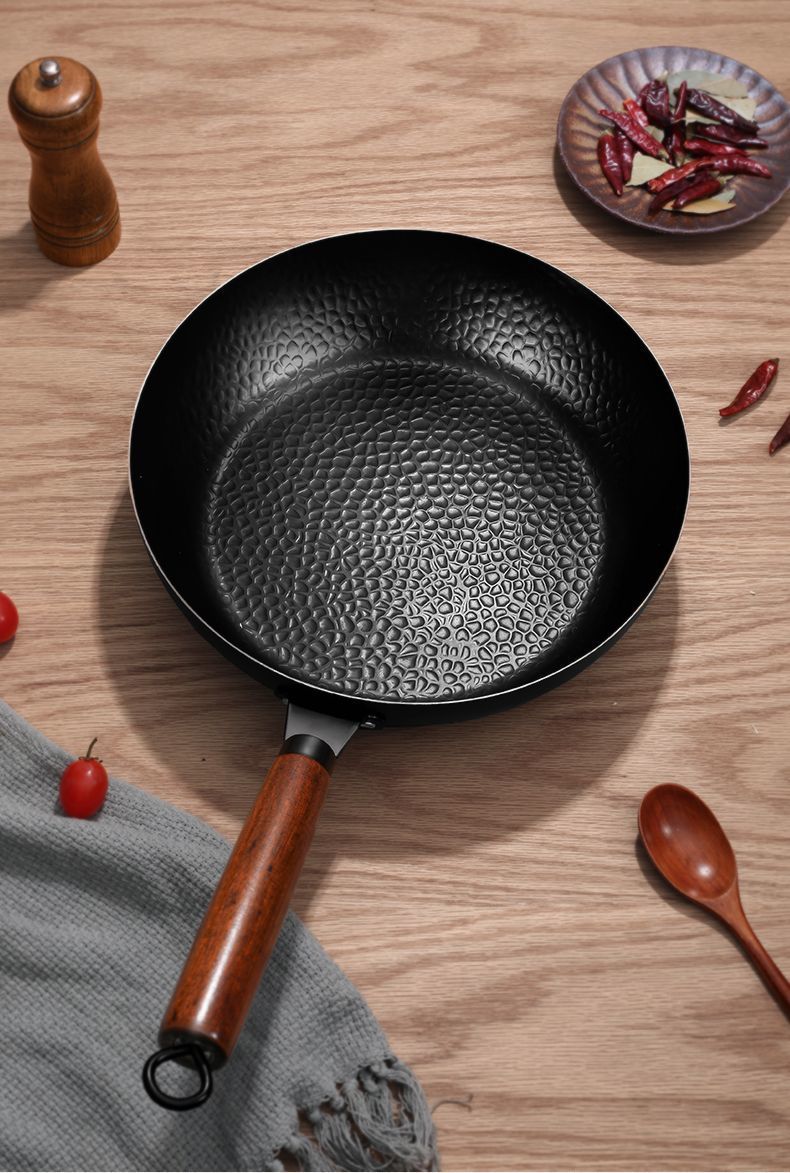 新款不粘煎蛋锅家用无涂层牛排煎炒锅纹理炒菜锅电磁炉通用平底锅详情5