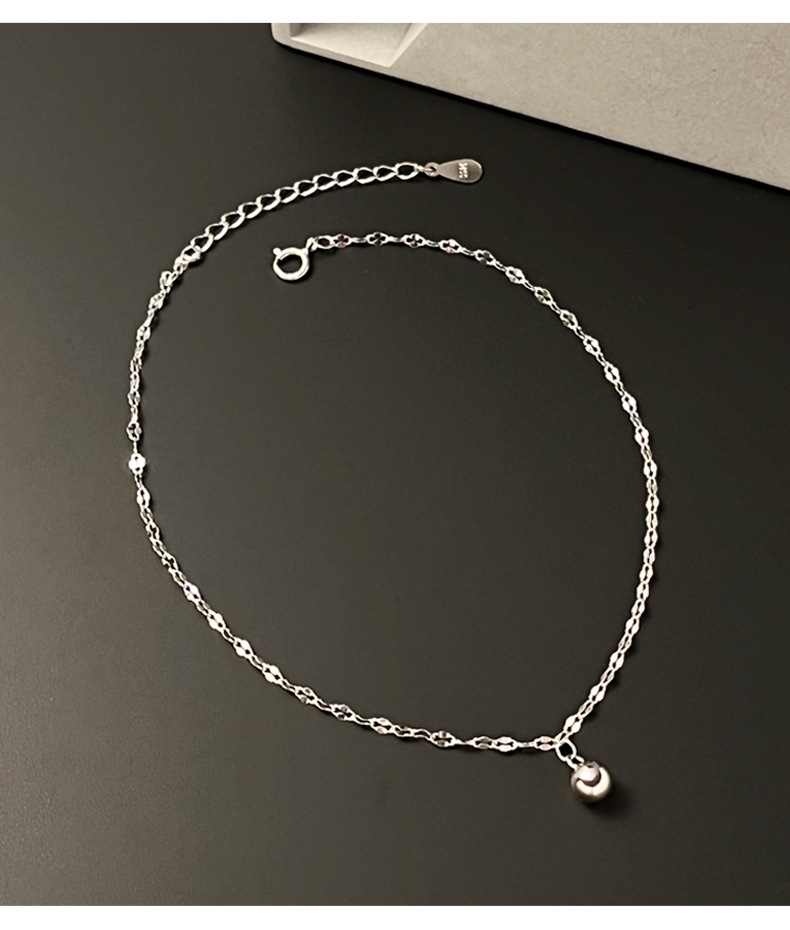 925纯银圆珠豆豆脚链女简约2023年新款轻奢时尚足饰夏季饰品F4216详情11