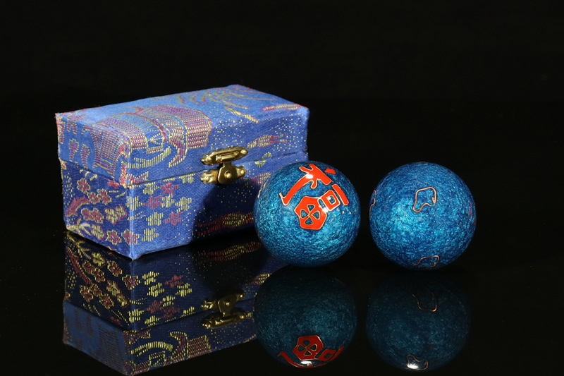 Cross-border foreign trade Beijing Jingtai LAN handball craft gifts, cloisonne enamel low-temperature hand-rotating ringtone massage fitness balls pic 9