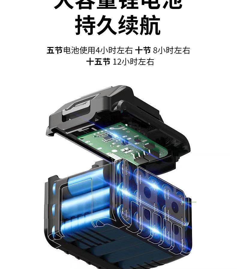 Industrial wireless charging fan, outdoor portable Makita interface electric fan, camping wonder, lithium battery fan pic 9