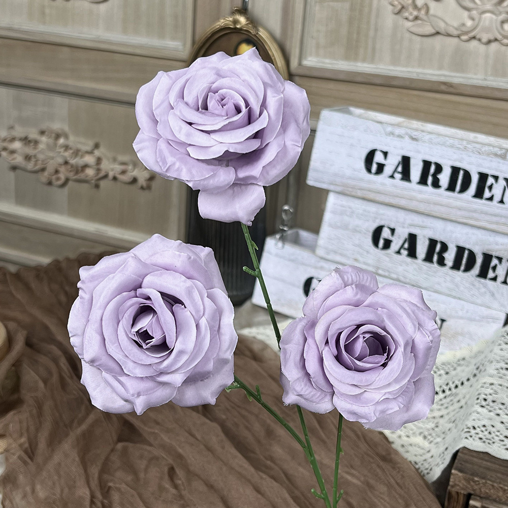 仿真钻石玫瑰假花人造花成品婚庆用花地排造景花高级感客厅插花束详情21