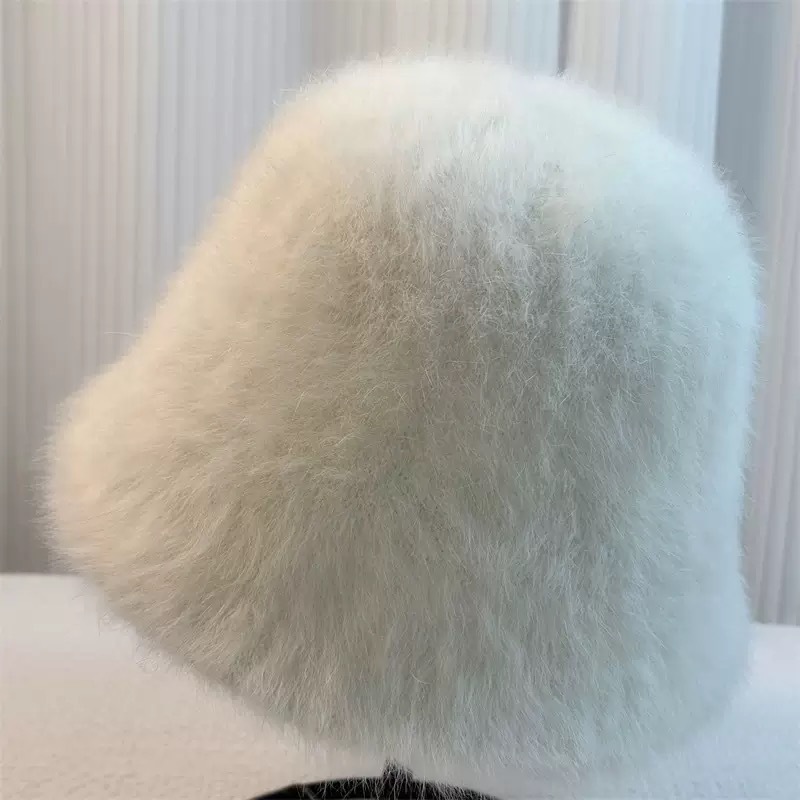 兔毛针织帽女秋冬拼接保暖毛线帽韩版甜美可爱毛绒护耳包头帽子毛绒玩具布艺公仔仿真造型详情2