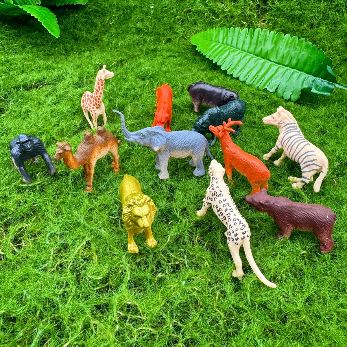 儿童认知动物PVC大象长颈鹿狮子老虎大猩猩仿真模型微景观摆件批详情9